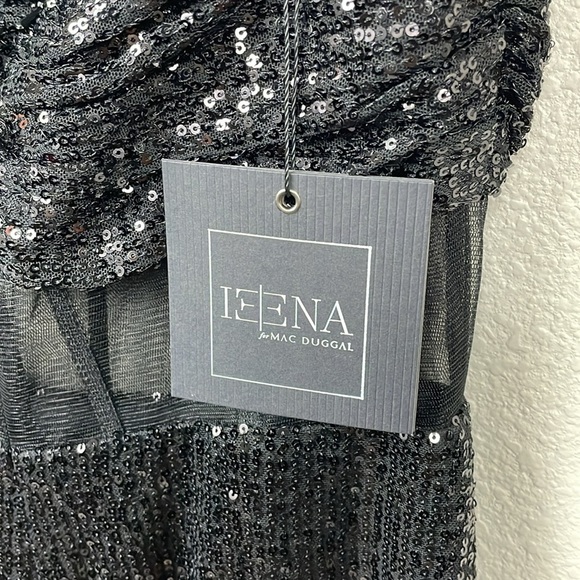 NWT Mac Duggal 11665 Off Shoulder Sequin Evening Dress Gown Sheer Corset Waist 6 - Picture 7 of 14